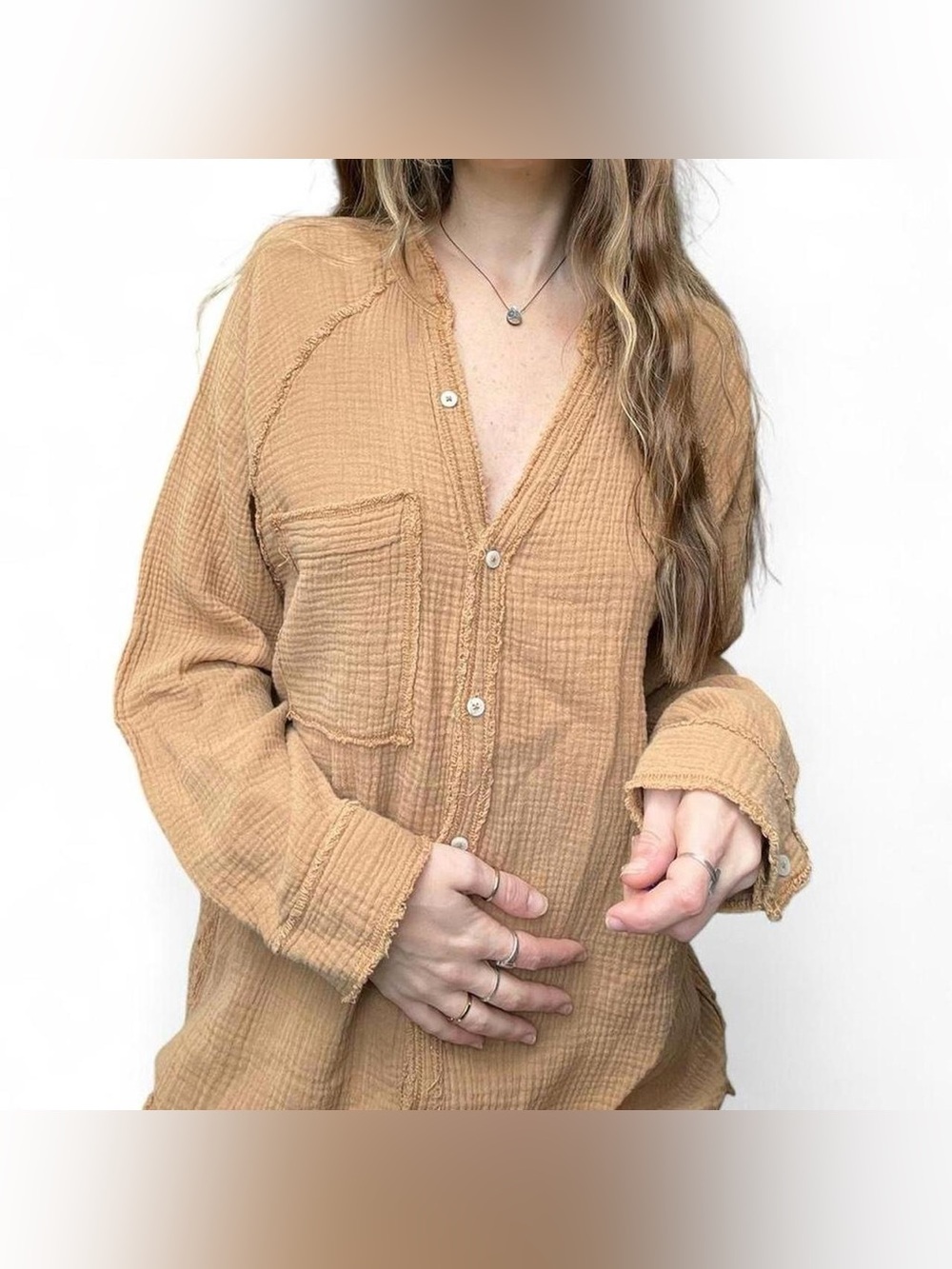 Aerie Cotton Gauze Button Up Shirt